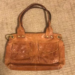 Fossil tan leather bag